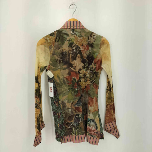 SAVE THE WEEN イタリア製 レースドッキング 総柄 長袖シャツ Y2K レディース S