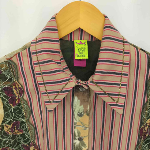 SAVE THE WEEN イタリア製 レースドッキング 総柄 長袖シャツ Y2K レディース S