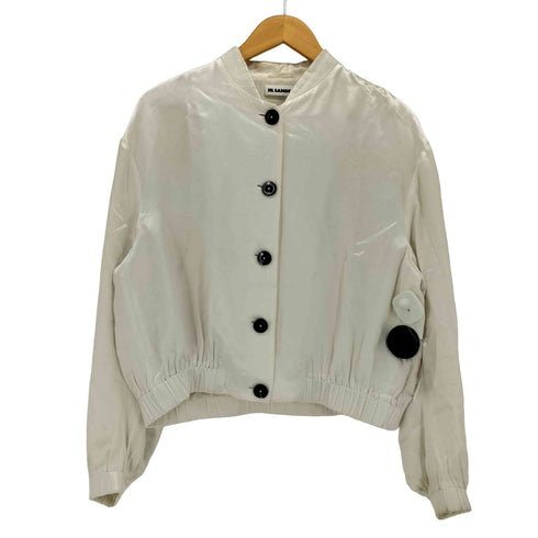 ジルサンダー JIL SANDER バックロゴプリント サテン ブルゾン レディース 32