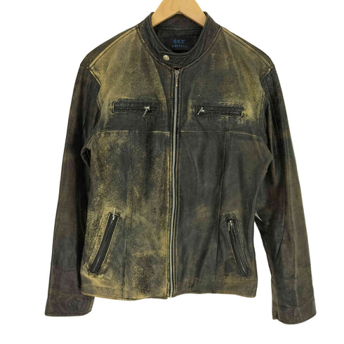 ジージーディーエディション GGD edition GENUINE LEATHER ジップアップ レザー ジャケット メンズ