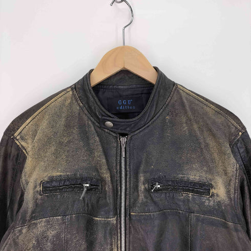 ジージーディーエディション GGD edition GENUINE LEATHER ジップアップ レザー ジャケット メンズ