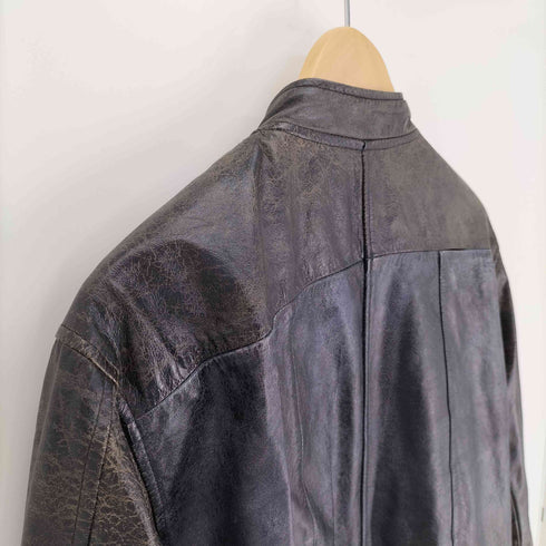 ジージーディーエディション GGD edition GENUINE LEATHER ジップアップ レザー ジャケット メンズ
