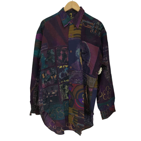 フィッチェ ficce 総柄 レーヨンシルクシャツ メンズ