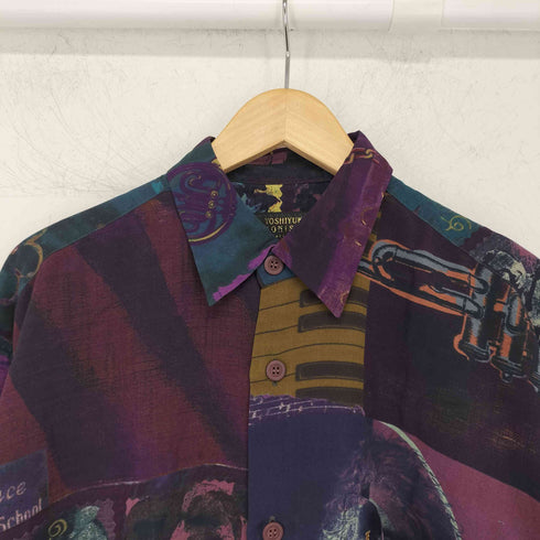 フィッチェ ficce 総柄 レーヨンシルクシャツ メンズ