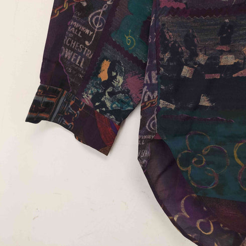 フィッチェ ficce 総柄 レーヨンシルクシャツ メンズ