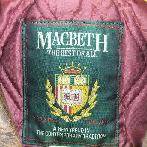 MACBETH ロゴワッペン 裏地キルティング レザー切替 スタジャン メンズ import:L