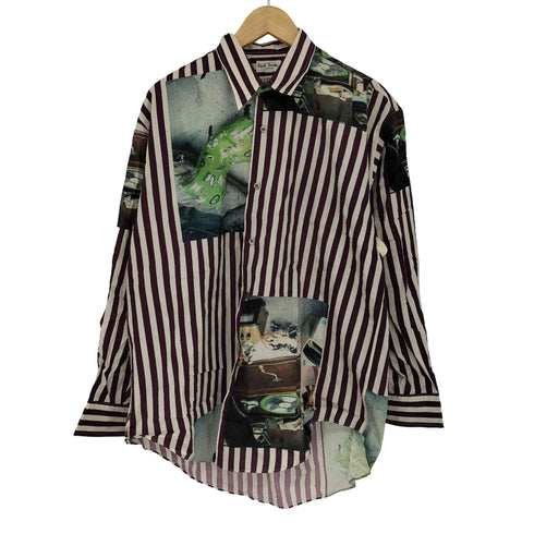 ポールスミス Paul Smith 総柄 ストライプ レギュラーカラーシャツ メンズ import:M