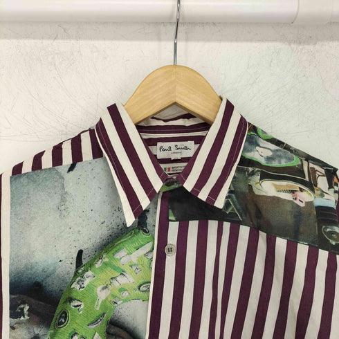 ポールスミス Paul Smith 総柄 ストライプ レギュラーカラーシャツ メンズ import:M