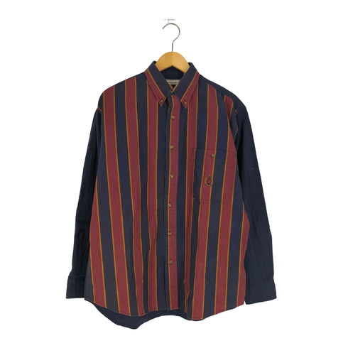 BUGLE BOY COMPANY 90S ストライプ切替 ボタンダウンシャツ メンズ import:M