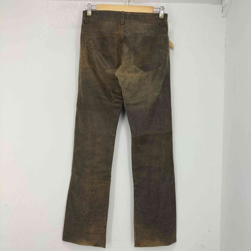 ヨシユキコニシ YOSHIYUKI KONISHI ひび割れ加工 ゴートレザーパンツ メンズ JPN:1