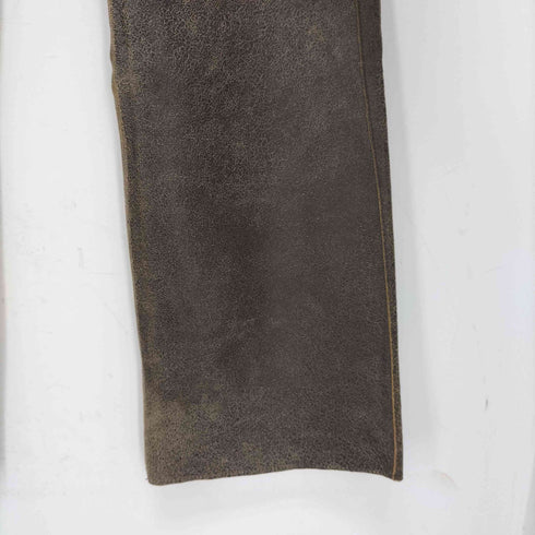 ヨシユキコニシ YOSHIYUKI KONISHI ひび割れ加工 ゴートレザーパンツ メンズ JPN:1