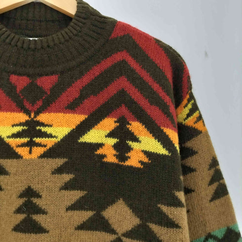 ユナイテッドカラーズオブベネトン UNITED COLORS OF BENETTON ネイティブ柄 イタリア製 モックネック ニット メンズ