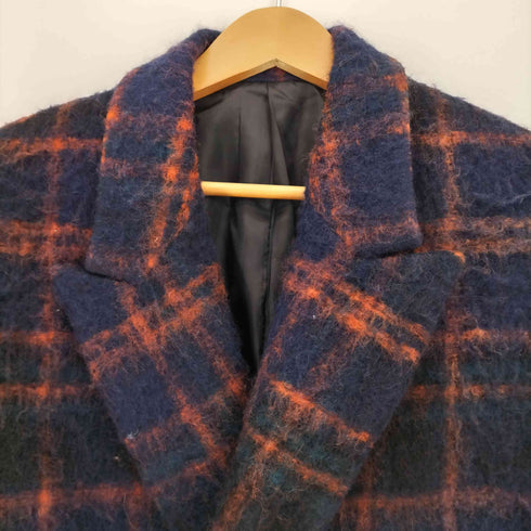 Danswer チェック ウールモヘア混 ダブルチェスターコート メンズ 44