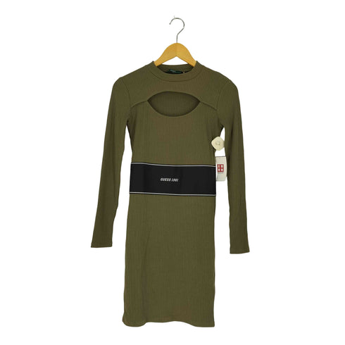 ゲス GUESS ウエストロゴ スリムフィットワンピース レディース import:S