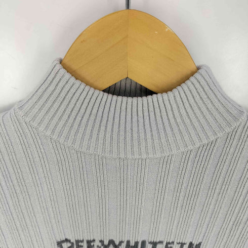 オフホワイト OFF-WHITE Logo Print Ribbed Bodysuit ロゴプリント カットアウト ボディースーツ レディース EUR:38