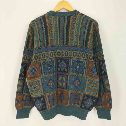 アラミス ARAMIS 総柄 レトロデザイン ウールナイロン クルーネックニット メンズ JPN:L