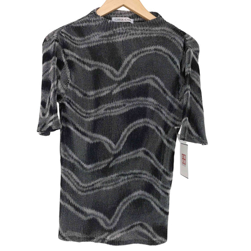 ヨシユキコニシ YOSHIYUKI KONISHI 総柄 プリーツカットソー レディース