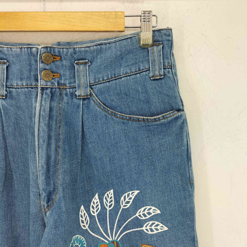 フィッチェ ficce jeans 刺繍 ワッペン ワイドデニムパンツ メンズ JPN:S
