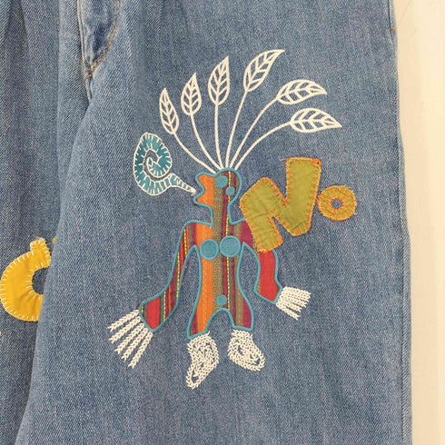 フィッチェ ficce jeans 刺繍 ワッペン ワイドデニムパンツ メンズ JPN:S