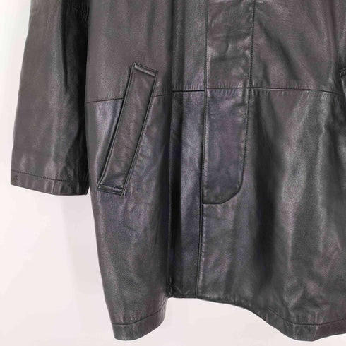 LAMB LEATHER CAR COAT 羊革 ラムレザー カーコート 比翼 メンズ JPN:48