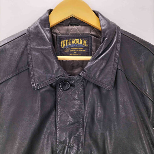 LAMB LEATHER CAR COAT 裏地キルティング 羊革 ラムレザー カーコート メンズ import:L
