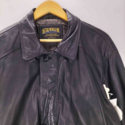 LAMB LEATHER CAR COAT 裏地キルティング 羊革 ラムレザー カーコート メンズ import:L