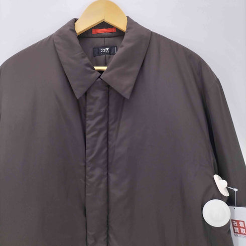 ニジュウサンクオム 23区HOMME Puffer Balmacaan Coat 裏地キルティング 中綿 パファー バルマカーン ステンカラー コート 比翼 撥水 メンズ JPN:50