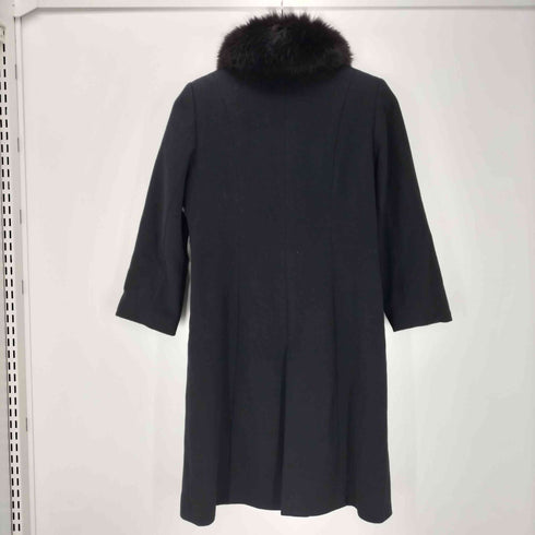 カシミヤ CASHMERE CASHMERE 100% Real Fur Balmacaan Coat オールカシミア リアルファー付き バルマカーン ステンカラーコート 比翼 レディース 7