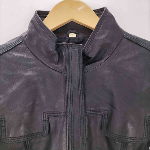 Lamb Leather Lacket 羊革 ラムレザー シングル ライダース ジャケット 比翼 レディース JPN:9号