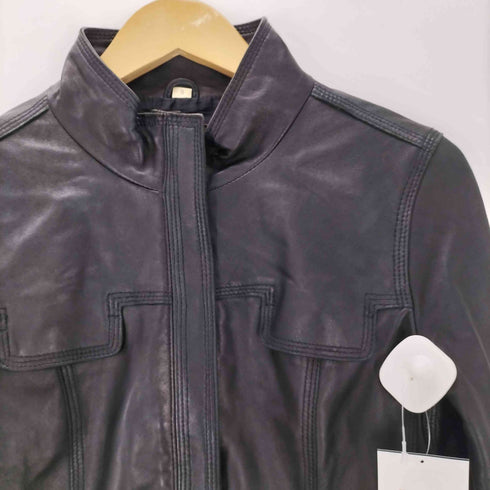Lamb Leather Lacket 羊革 ラムレザー シングル ライダース ジャケット 比翼 レディース JPN:9号