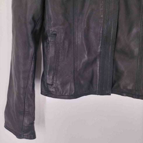 Lamb Leather Lacket 羊革 ラムレザー シングル ライダース ジャケット 比翼 レディース JPN:9号