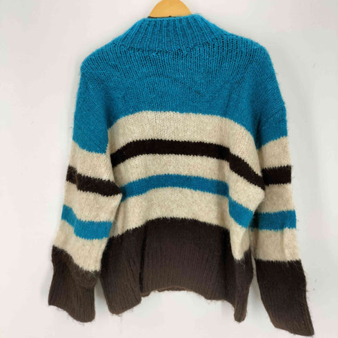 ザラ ZARA ハイネックアクリルボーダーニット レディース import:M