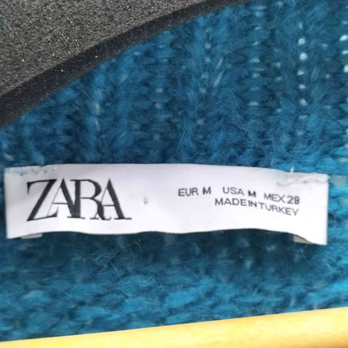 ザラ ZARA ハイネックアクリルボーダーニット レディース import:M