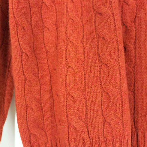 ポロバイラルフローレン Polo by RALPH LAUREN 90S LAMB WOOL スモールポニー刺繍 ケーブル編み ハーフジップニット メンズ import:L