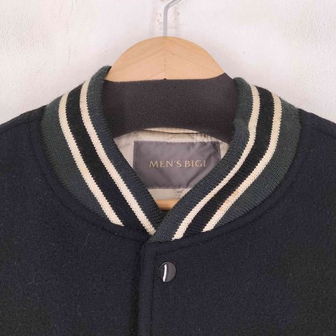 メンズビギ MENS BIGI 80-90s カウレザー切り替え両面刺繍ウールスタジャン メンズ 48