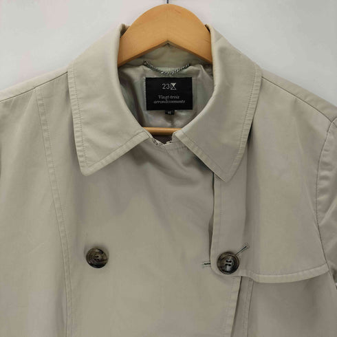 ニジュウサンク 23区 Gun Flap Double Breasted Balmacaan Coat 裏地背抜き ガンフラップ ダブルブレスト バルマカーン ステンカラー コート レディース 46