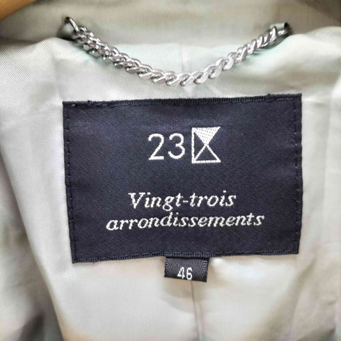 ニジュウサンク 23区 Gun Flap Double Breasted Balmacaan Coat 裏地背抜き ガンフラップ ダブルブレスト バルマカーン ステンカラー コート レディース 46