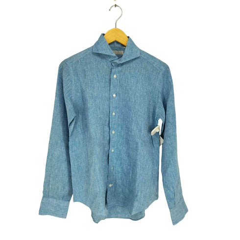 バーニーズニューヨーク BARNEYS NEWYORK リネン ホリゾンタルカラーシャツ メンズ import:S