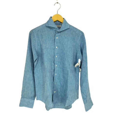 バーニーズニューヨーク BARNEYS NEWYORK リネン ホリゾンタルカラーシャツ メンズ import:S