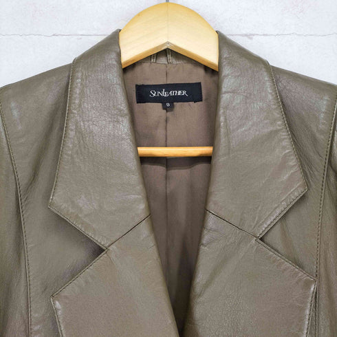 SUN LEATHER CAW LEATHER カウレザーダブルテーラードジャケット レディース 9