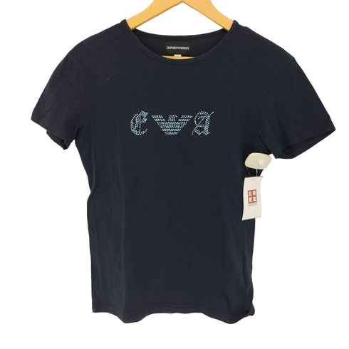 エンポリオアルマーニ EMPORIO ARMANI Y2K ラインストーン クルーネックTシャツ レディース import:M