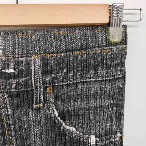 プリーツプリーズイッセイミヤケ PLEATS PLEASE ISSEY MIYAKE 07SS デニム転写 プリーツ ミニスカート レディース FREE