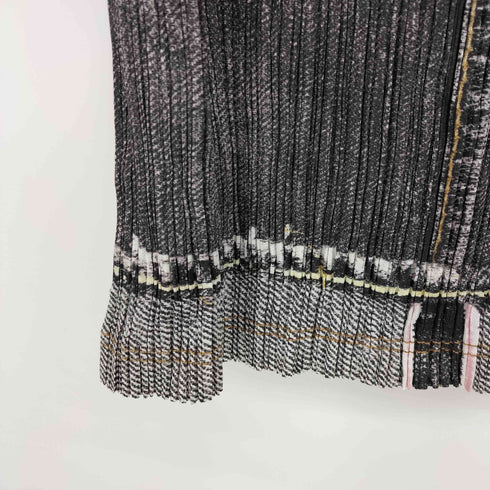プリーツプリーズイッセイミヤケ PLEATS PLEASE ISSEY MIYAKE 07SS デニム転写 プリーツ ミニスカート レディース FREE