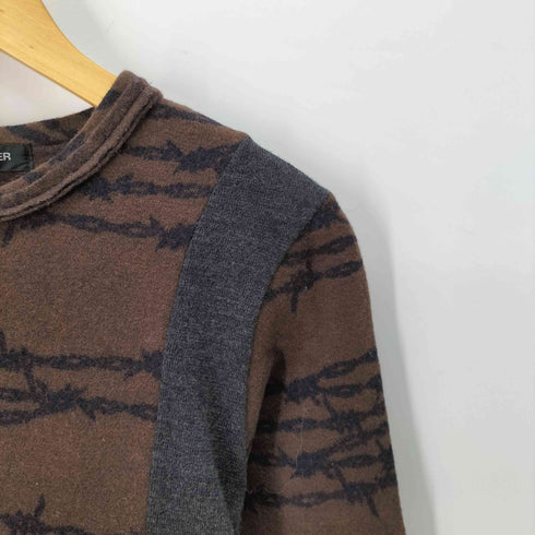 アンダーカバー UNDERCOVER 1996AW WIRE期 有刺鉄線 ワイヤー 切替 ウールニット カットソー メンズ