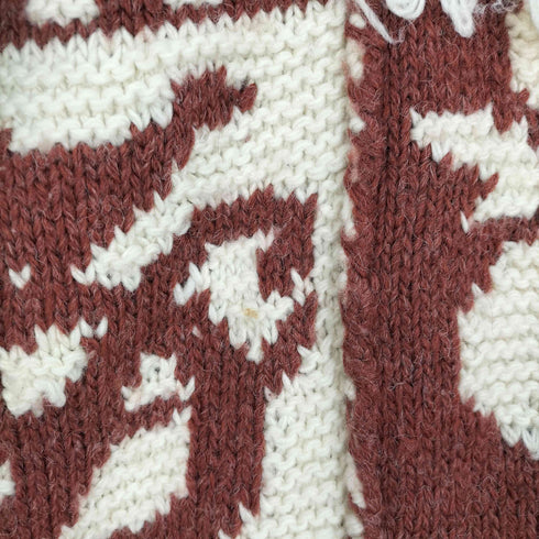 DANIEL D 総柄 モックネック フリンジ ニット メンズ 38