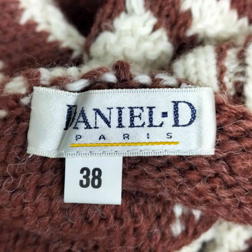 DANIEL D 総柄 モックネック フリンジ ニット メンズ 38