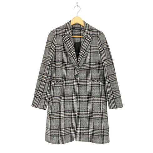 ザラ ZARA WOMEN チェック柄1Bチェスターコート レディース S