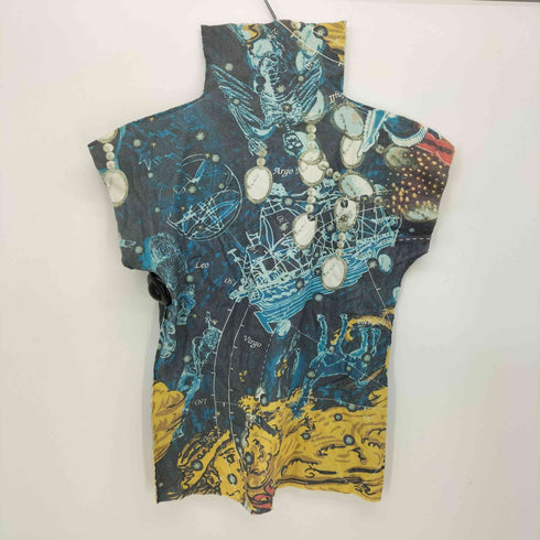 イッセイミヤケ ISSEY MIYAKE 07AW A-POC 星座 スカルプリント フレンチスリーブ トップス レディース JPN:2