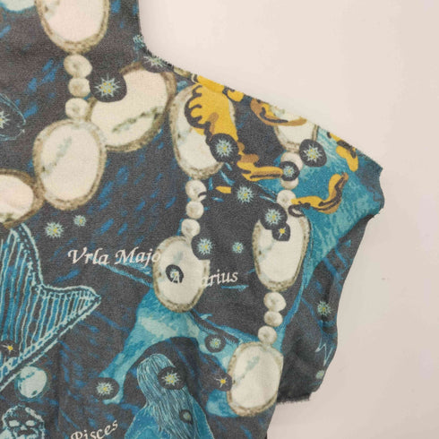 イッセイミヤケ ISSEY MIYAKE 07AW A-POC 星座 スカルプリント フレンチスリーブ トップス レディース JPN:2