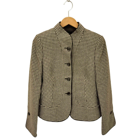 アルマーニコレツィオーニ ARMANI COLLEZIONI 千鳥格子 パイピング ウールジャケット レディース EUR:40
